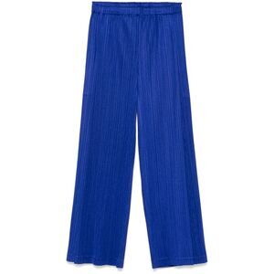 Pleats Please Blue Trousers - Cropped Trousers Women
